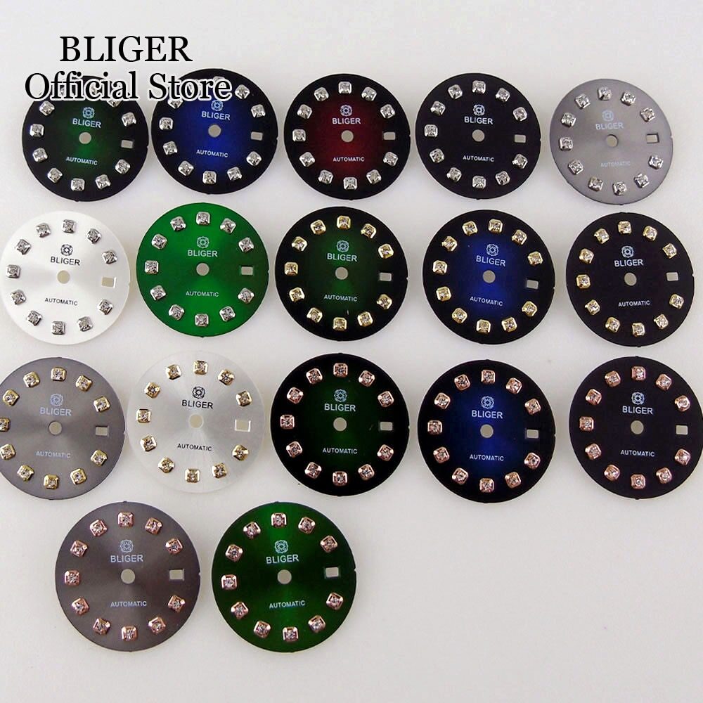 BLIGER 20.5mm Watch Dial For Ladies Watch Fit NH05A NH05 Movement Diamond Index