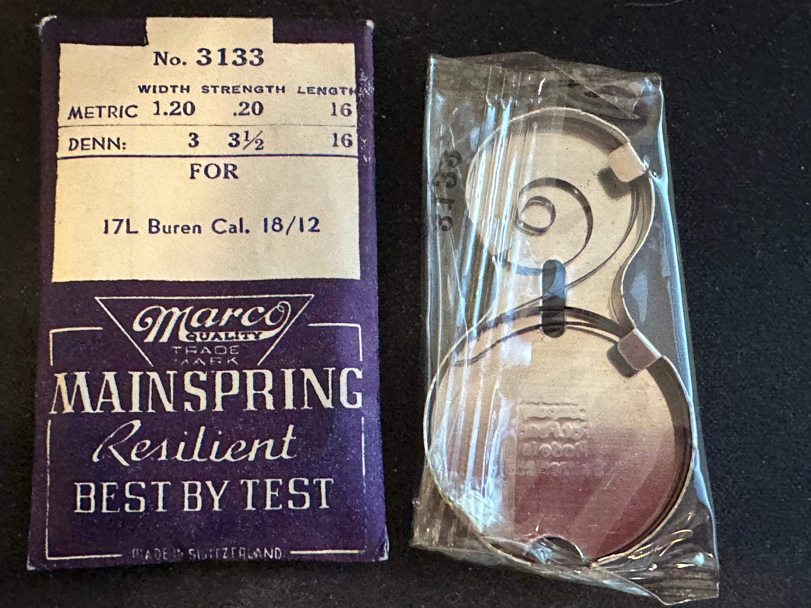 Marco Mainspring #3133 for 17 ligne Buren caliber 18/12 movements – Steel