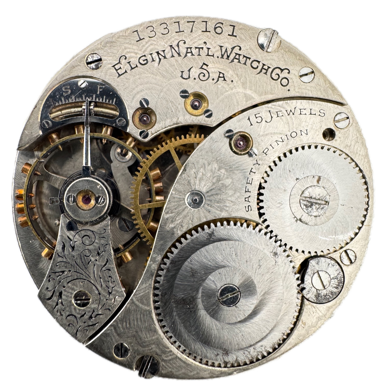 Antique 12s 1908 Elgin 15j Mechanical Hunter Pocket Watch Movement 314 USA