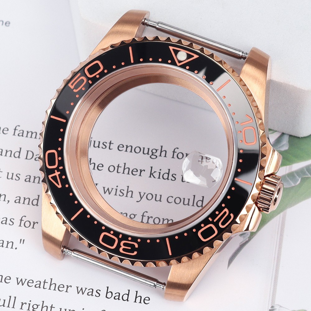 FEIYASHI Rose Gold Yacht Ceramic Sapphire 40mm Watch Case For Seiko NH35 ETA2824