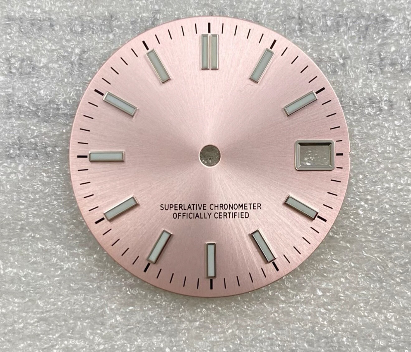 29mm Smooth Stainless Steel Watch Dial Green Luminous for NH34/35/36 Movement