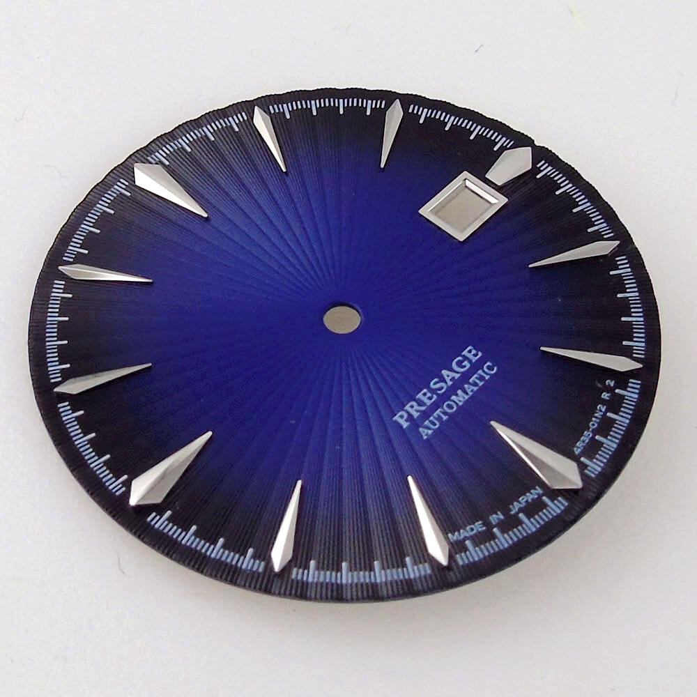 35mm Black Green White Sunburst Watch Dial For Japan NH35 NH36 Movement