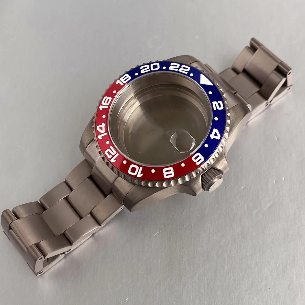 20ATM 40MM Titanium Diver Watch Case Strap For NH34 NH35 PT5000 Sapphire Glass