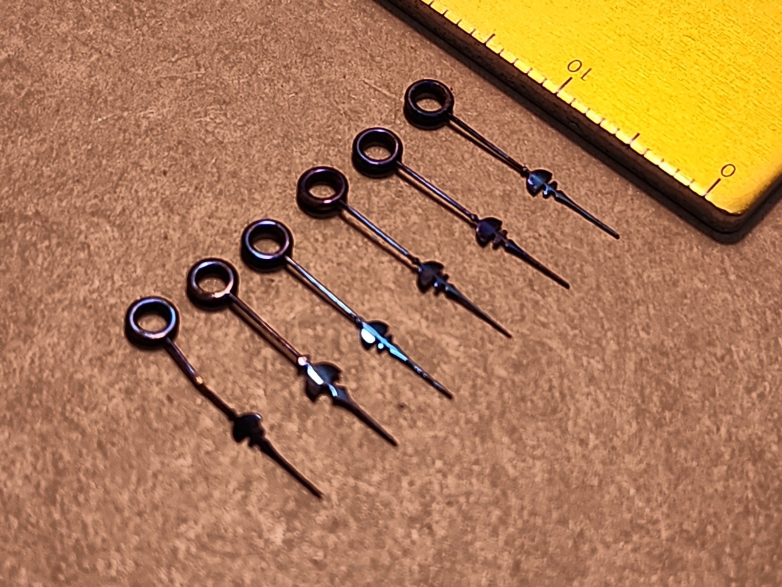 Lot Of 6 Rockford 16s Fancy Blue Hour Hands W/Hole Size 165 For Restoration