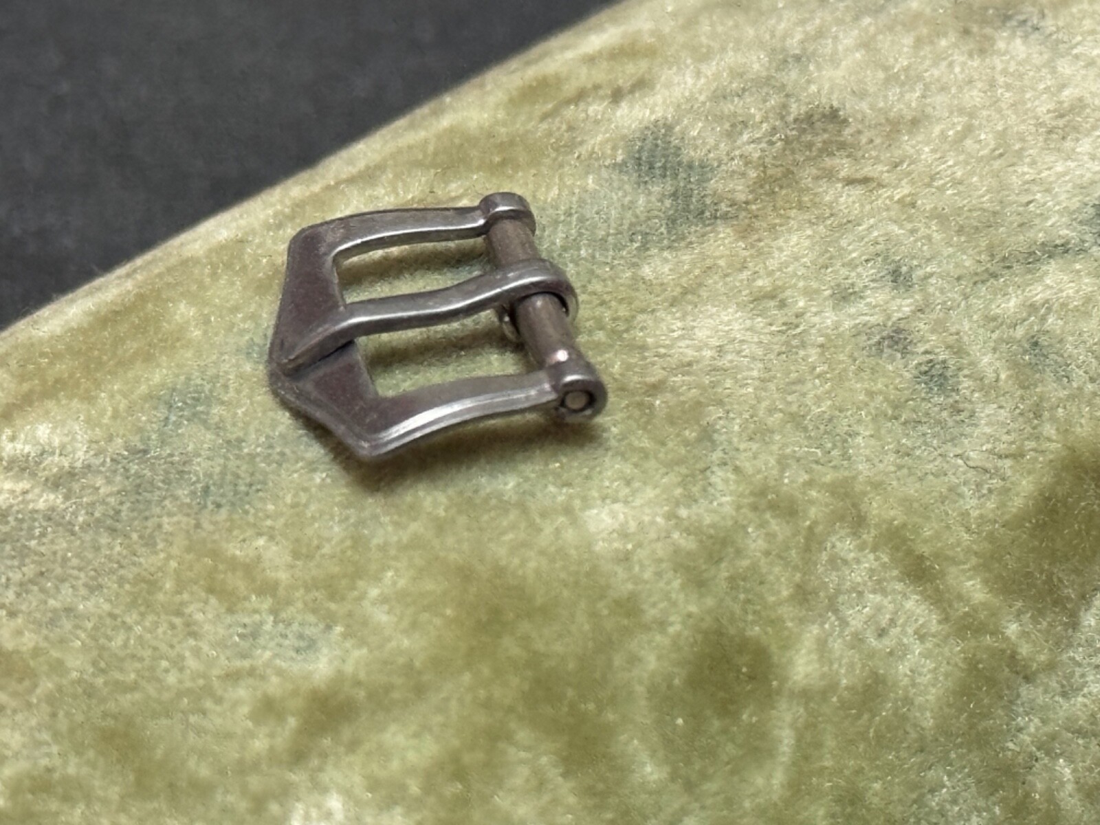 Art Deco nickel steel 1930s vintage watch ladies strap buckle 11.5mm opening NOS