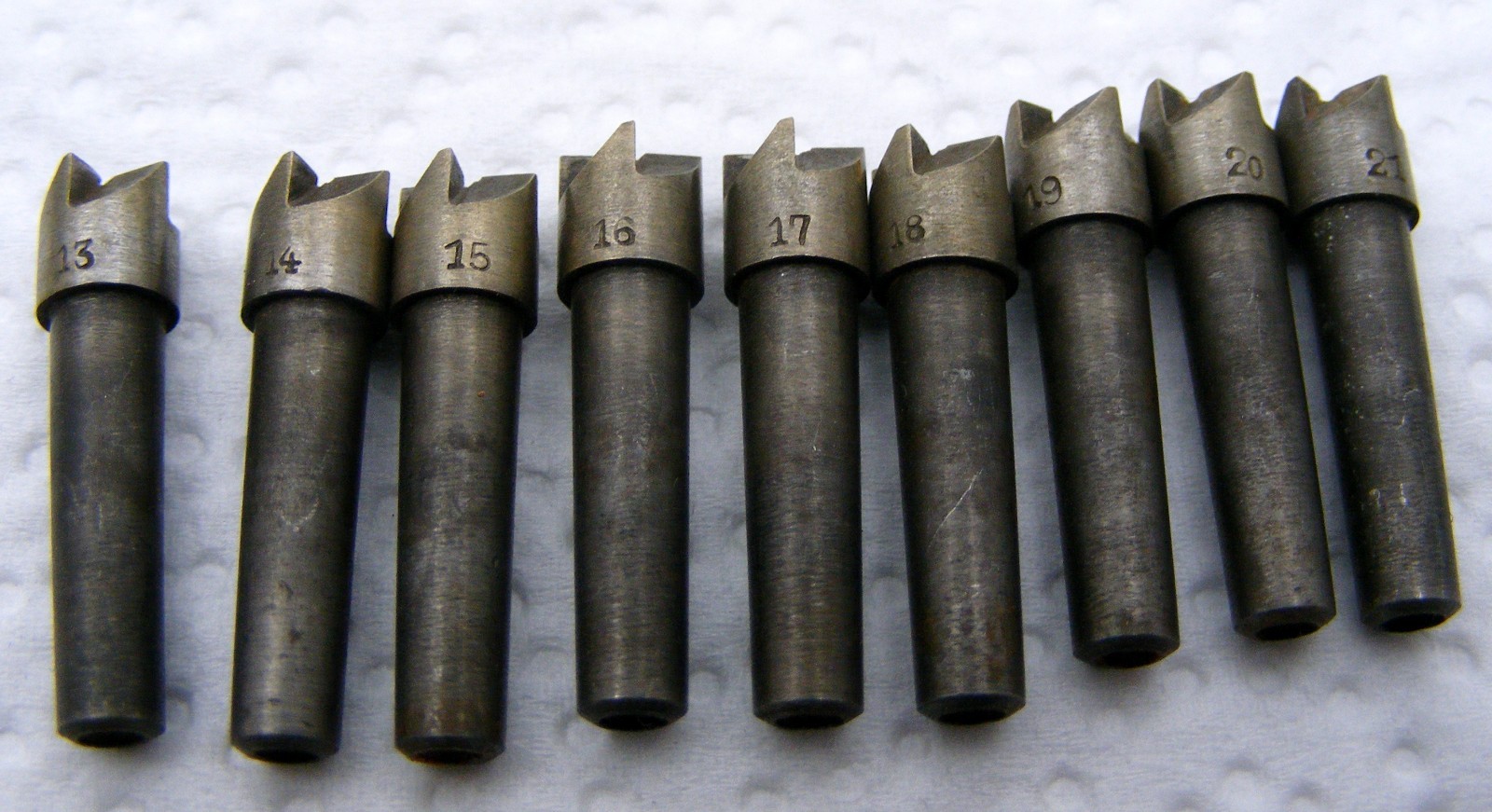 Vintage Pivot cutter set of 19 pieces,4.5 shank watchmaker Lorch/ Boley lathe