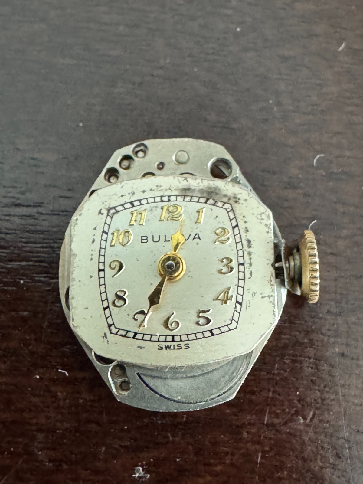 VINTAGE LADIES BULOVA WRISTWATCH MOVEMENT CAL. 6AM NOT RUNNING BAD STAFF