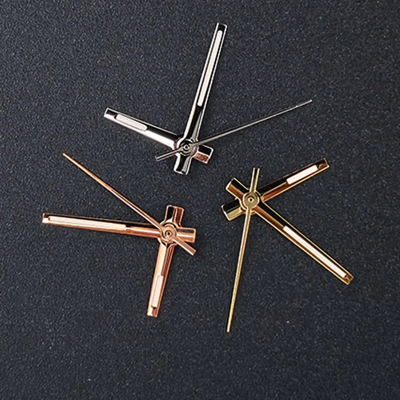 Green Luminous Watch Hands Needles Polished Silver Rose Gold For NH35 NH36 4R 7S