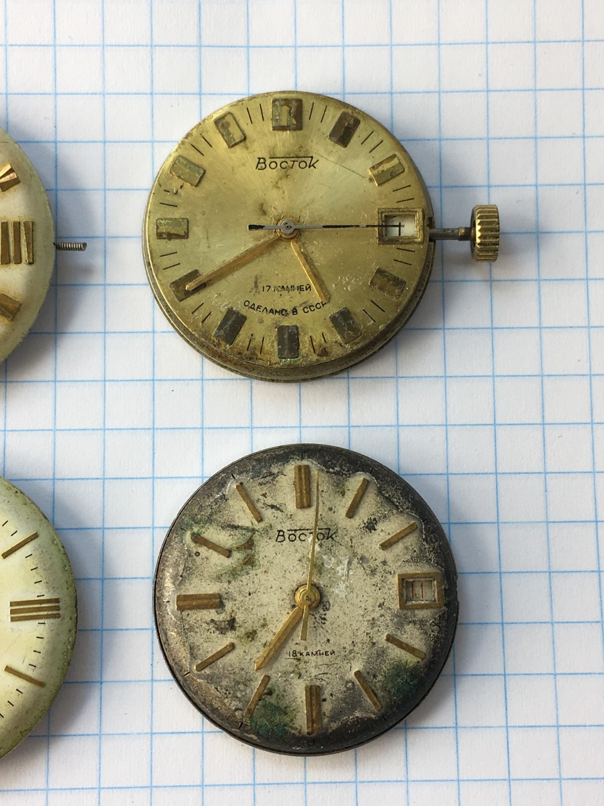 MOVEMENTS (12pcs) FOR MENS WRIST WATCH Slava Vostok Poljot USSR for parts