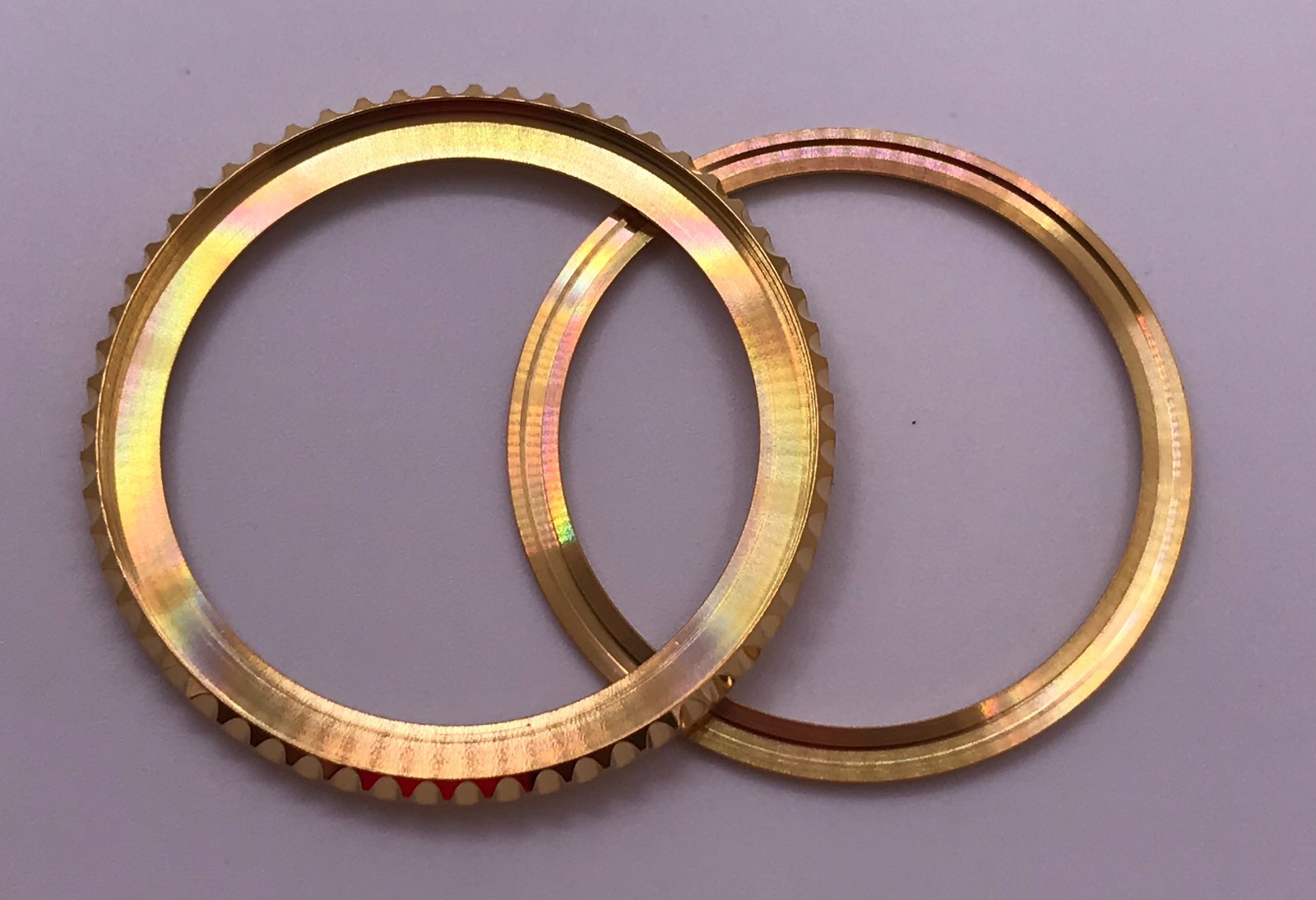 ROTATING BEZEL SS,BLACK DLC, OR IP GOLD FOR ROLEX SUBMARINER W/ CERAMIC INSERTS