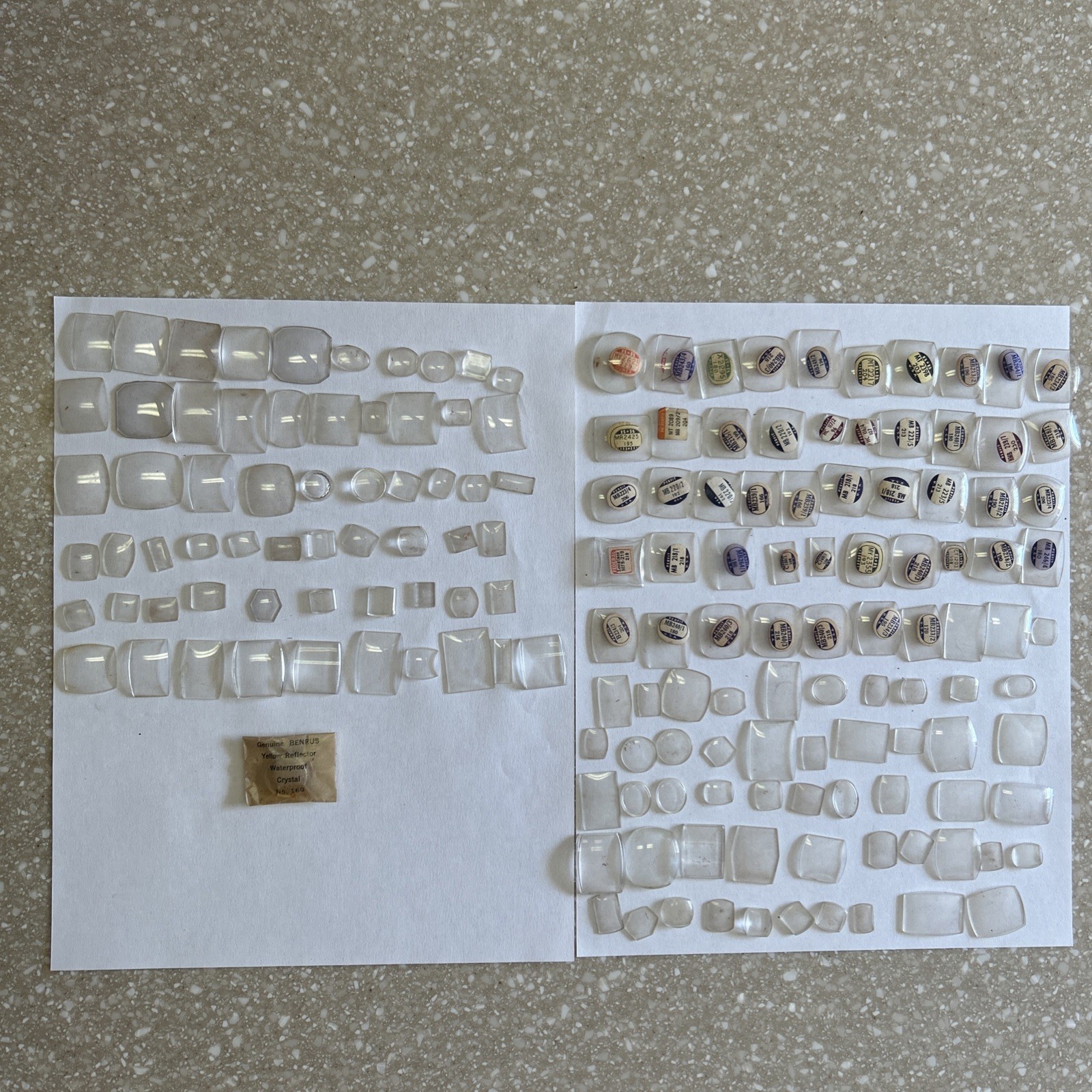 Lot Of 161 Antique Perfit Glass Watch Crystal Various Sizes NOS