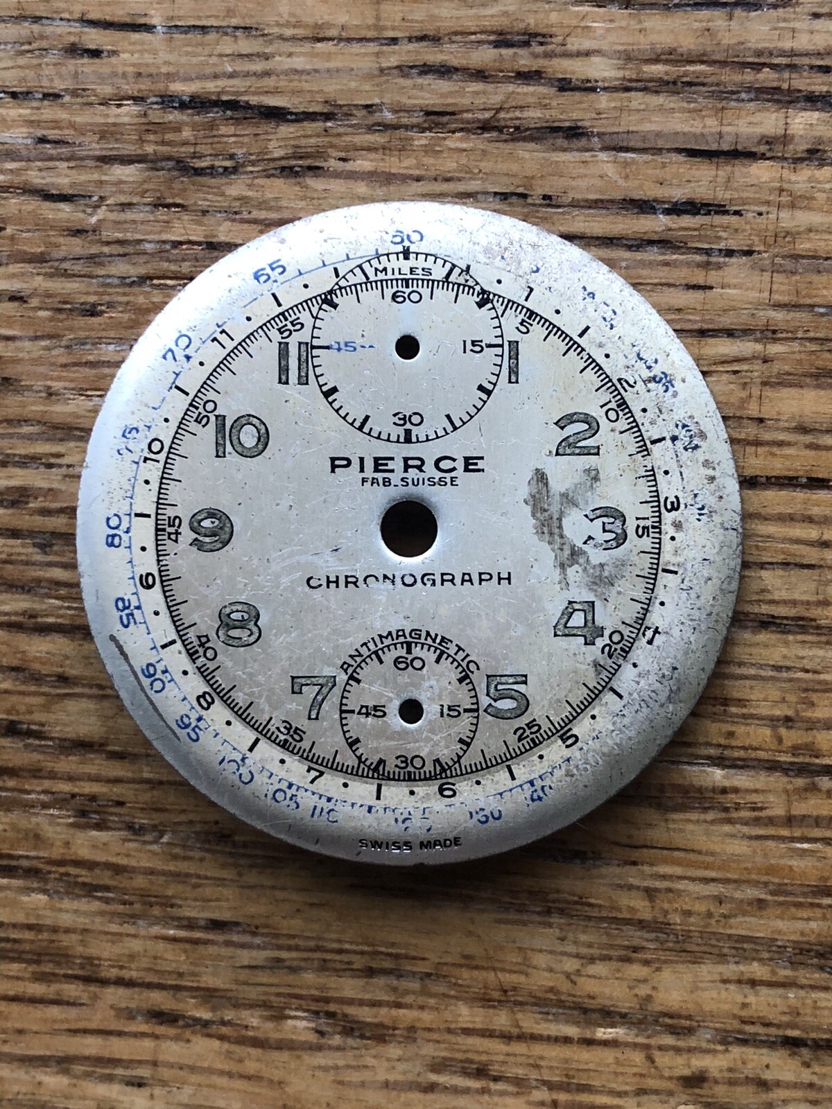 Vintage Pierce Chronograph Wristwatch Dial 33.1mm