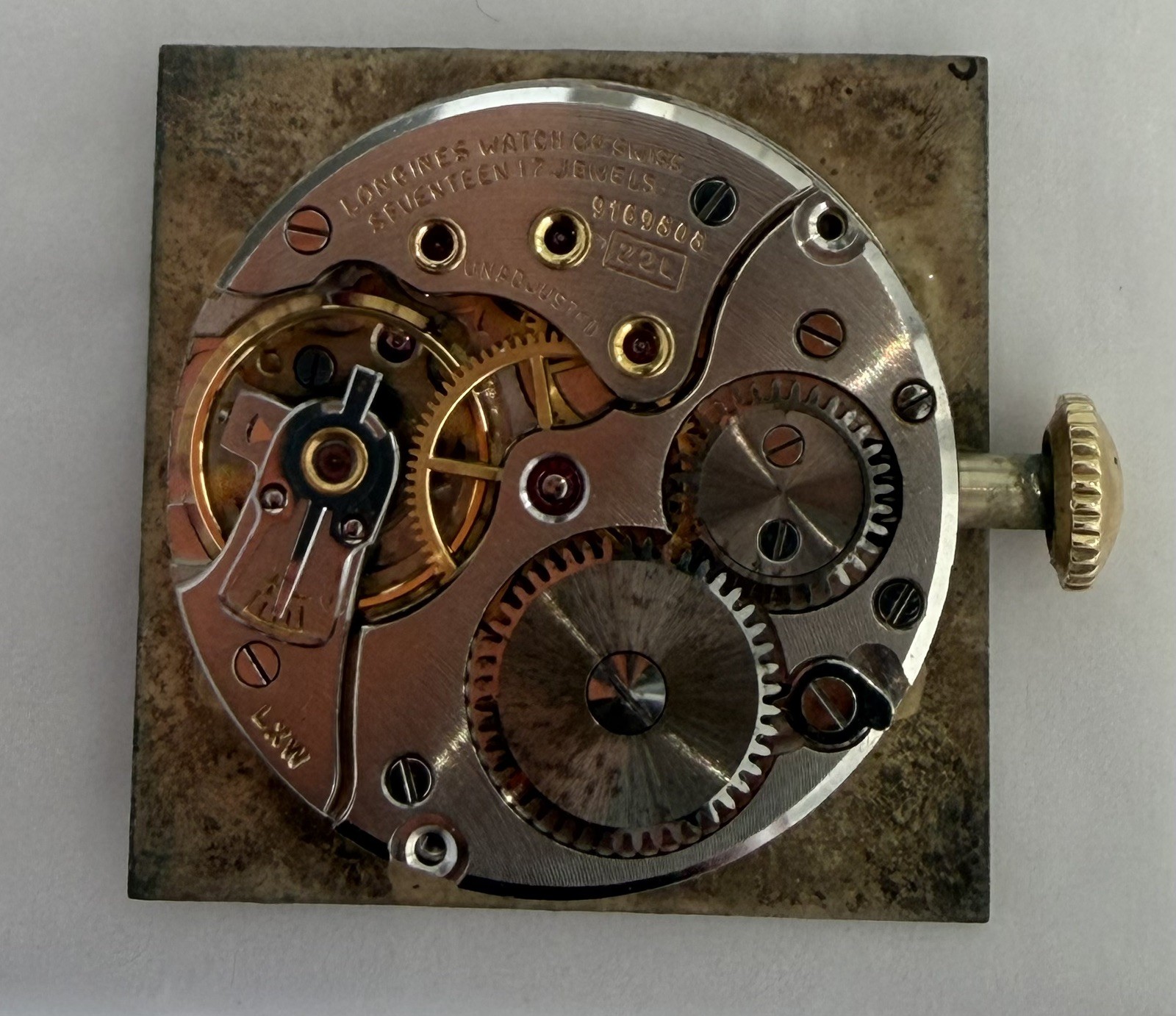 Vintage Longines Caliber 22L 17-Jewel Wristwatch Movement Runs