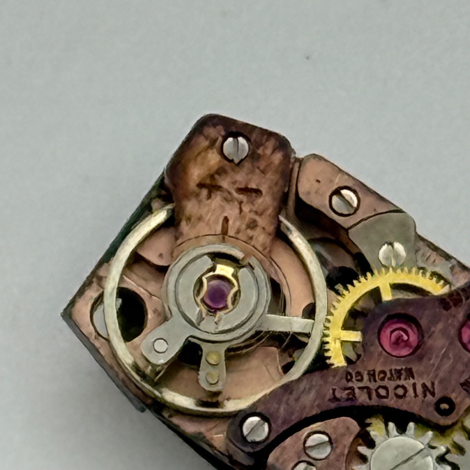 Bulova Watch Movement Baguette Tank Nicolet Ladies Vintage Swiss For Parts 9mm