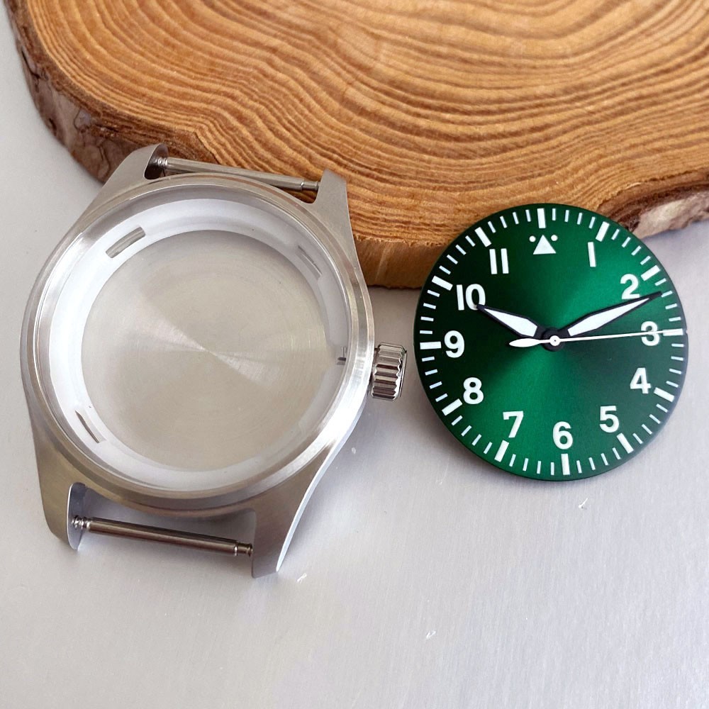 39mm Pilot Watch Accessories Case+Dial+Hands Fit NH35 Miyota8215 ETA2824 PT5000