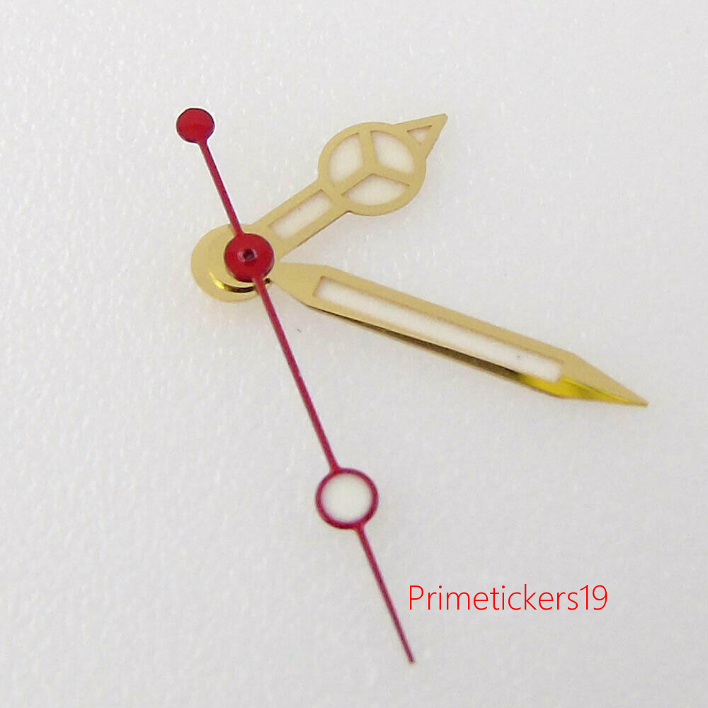 Yellow/Rose Golden Watch Hands Fit for NH35 NH36 Movement Blue/Red Second Hand