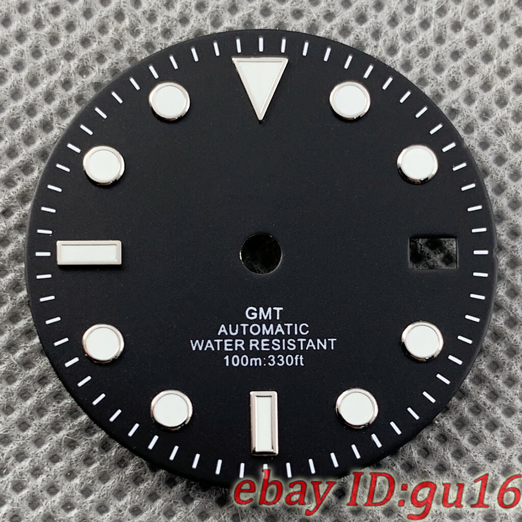 29mm White black green blue sterile luminous watch dial Fit NH34/NH34A movement