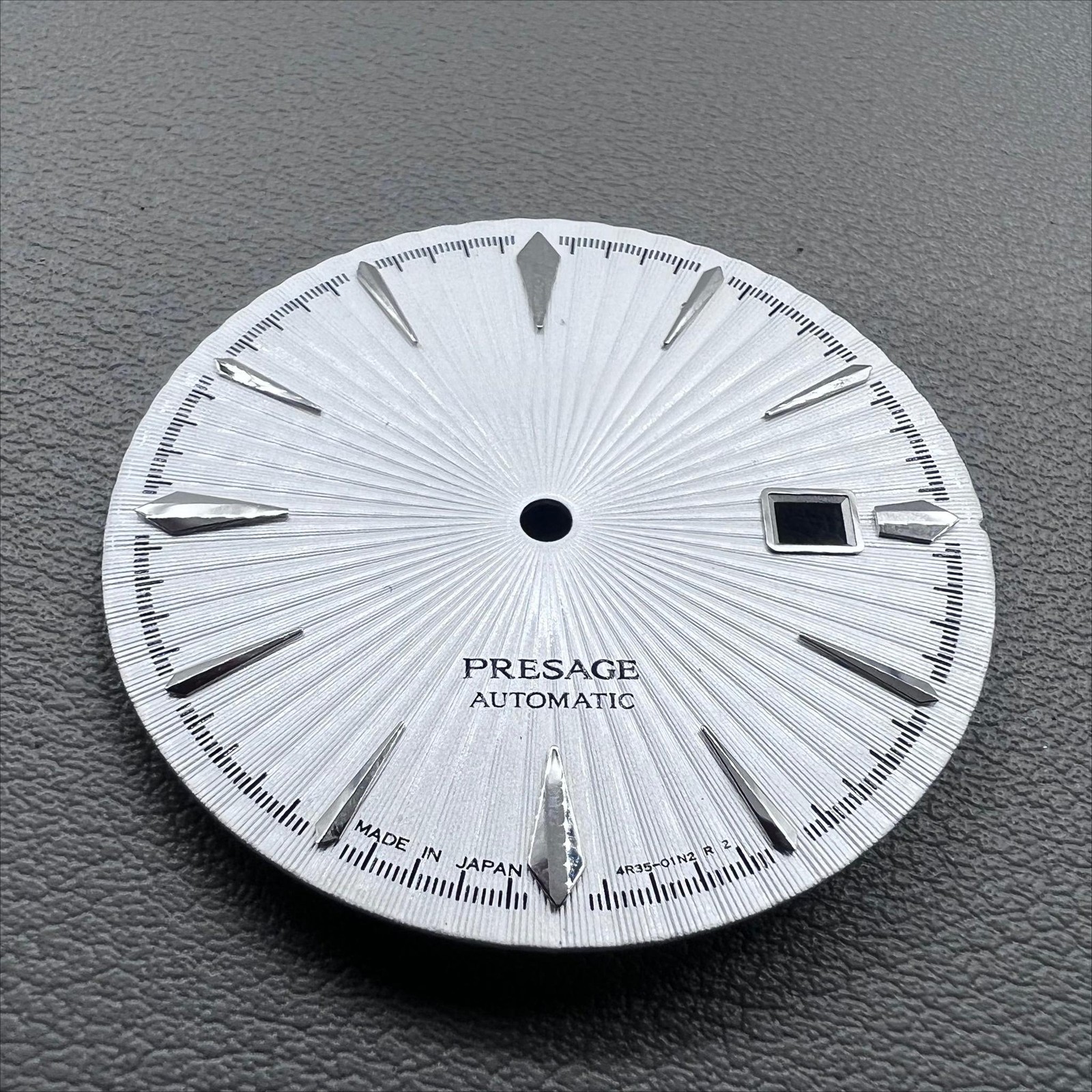 35mm Watch Dial Silver Nail+White Cocktail Modified No Lume for NH35 Movement
