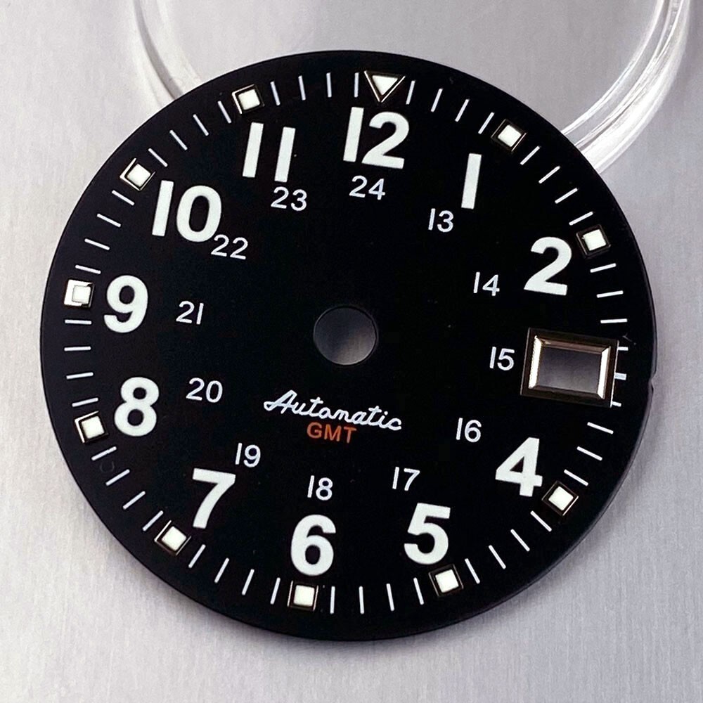 New 29mm Mods Black Retro Arabic Numerals Watch Dial Face Fit NH34 NH34A Move