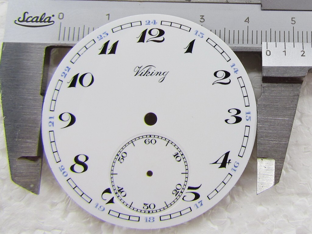 Viking Antique Swiss Original Porcelain Dial Watch-face 44 mm for Pocket Watch