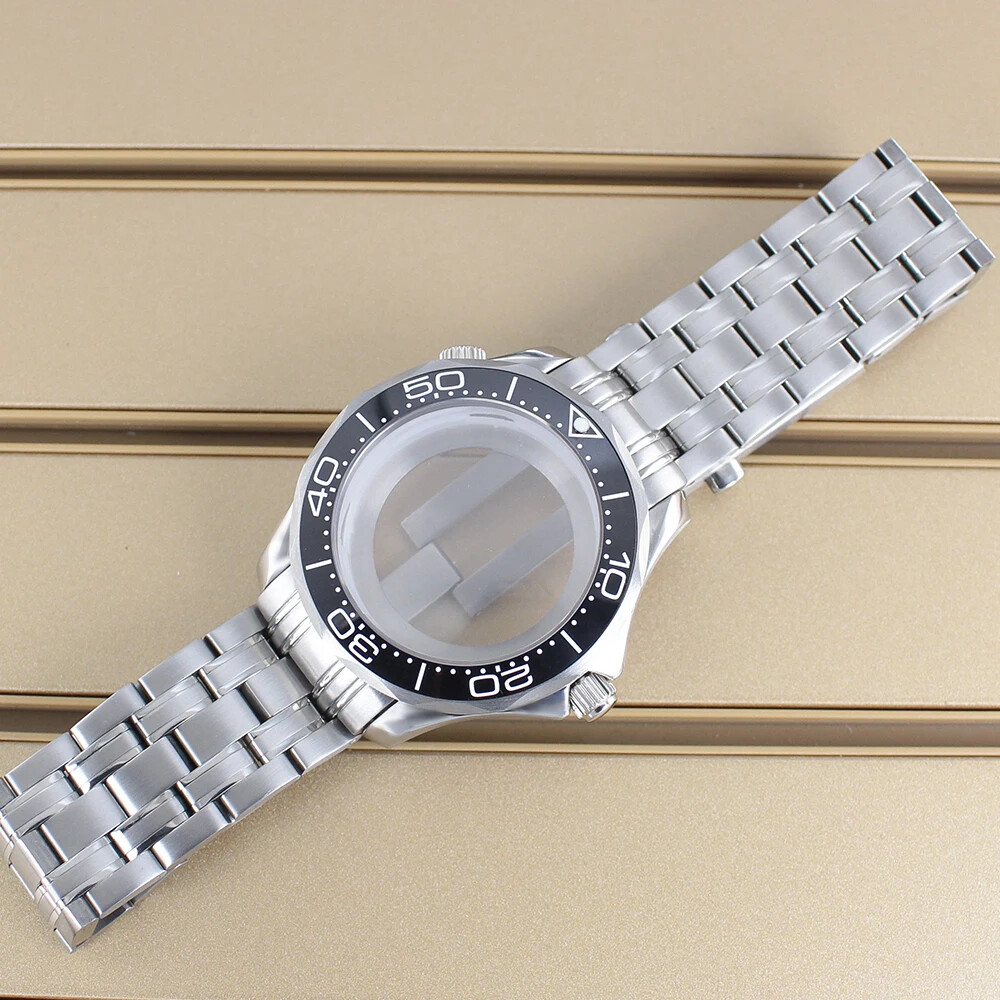 41mm Stainless Diver Watch Case+Stainless Strap For NH34 NH35 NH36Movement 10ATM