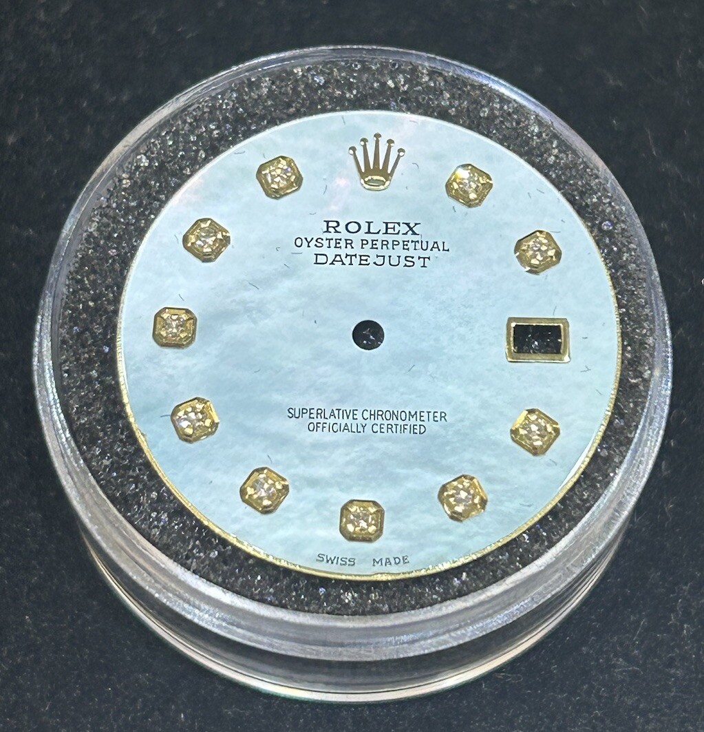 Rolex Mens Datejust Custom Blue MOP Diamond Dial For 16013 16203 16233 11623