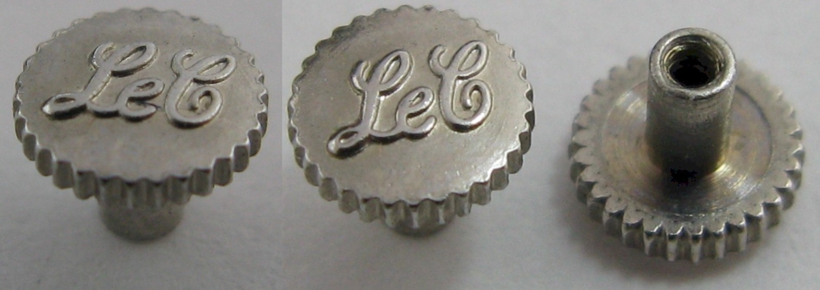 vintage LC LeCoultre watch part white Gold plated crown 3.9 millimeters tap 10
