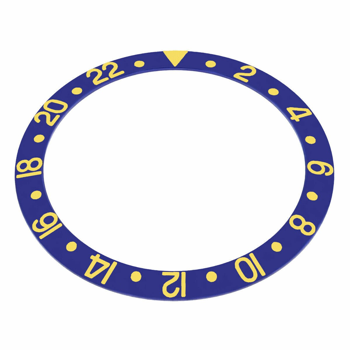 BEZEL INSERT ALUMINUM FOR ROLEX GMT I 1670 1675 16750 16753 16758 BLUE GOLD FONT