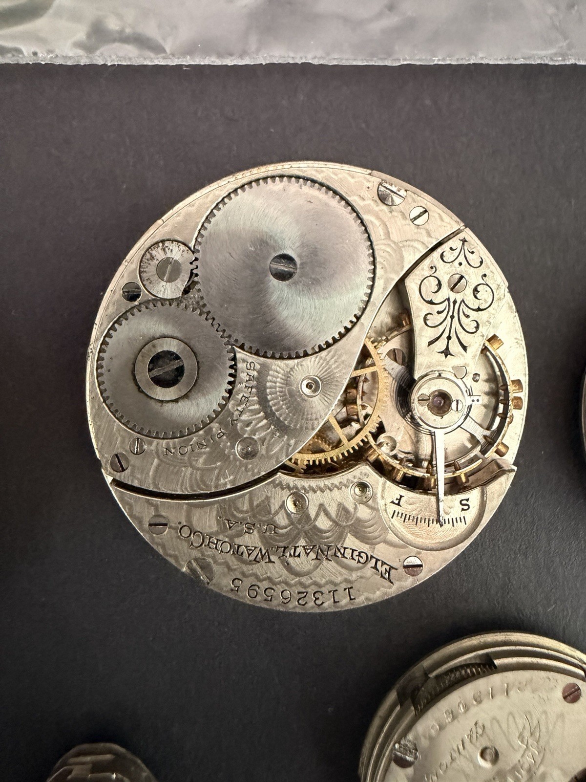 Vintage Lot of 4 Pocket & 1 Swiss Wrist Watch Movements Elgin Waltham Hampden