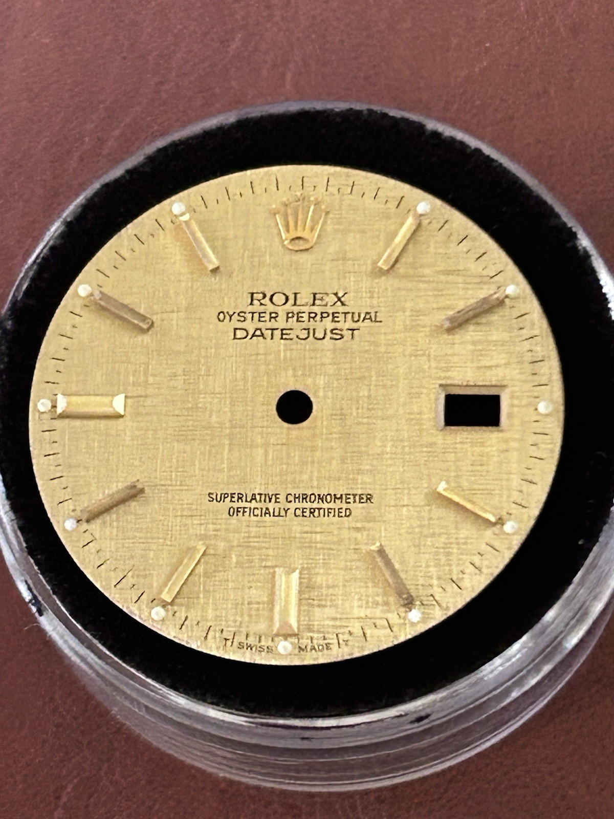 Rolex Mens 36mm Datejust Champagne Linen Dial For Reference 16013-16233-16203