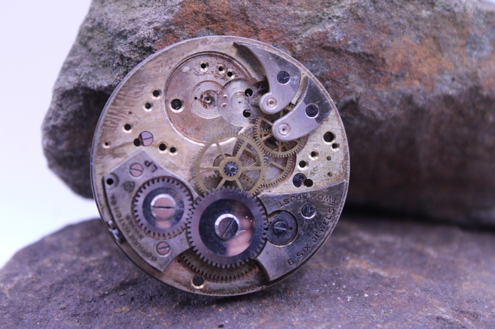 GOTHAM 6j CAL 38 SWISS POCKET WATCH MOVEMENT 39.6mm FOR SPARES OR REPAIR (A14)
