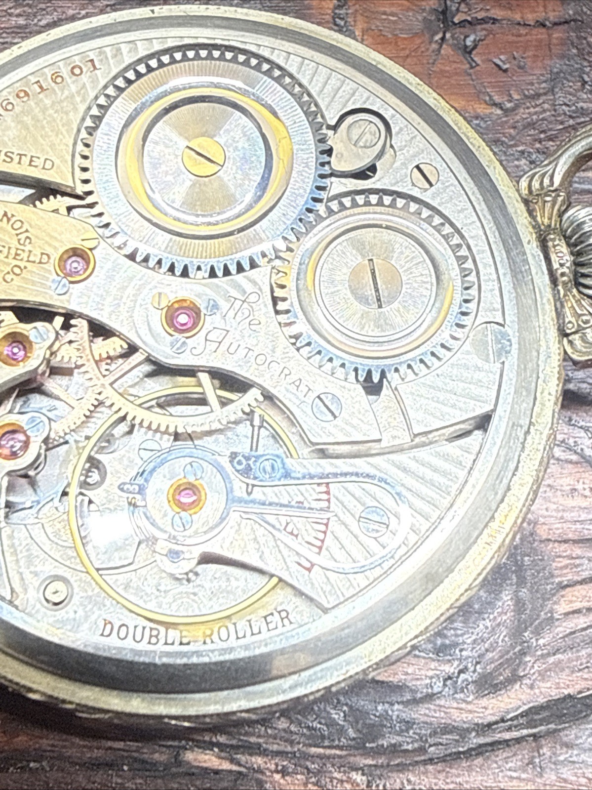 1925 Illinois Model 3 Grade Autocrat 17J 12s Pocket Watch Movement – Running
