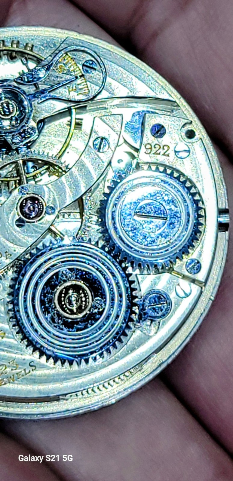Hamilton 922 Pocket Watch Movement & Dial 12S 23 Jewel For Parts SN 3014727