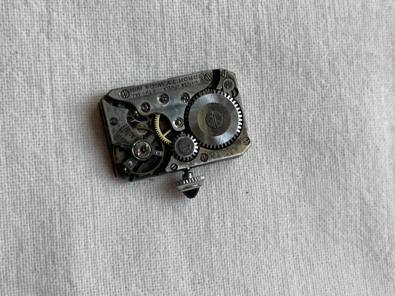 Sorority Swiss ladies art-deco – movement for watch RUNS, lot0308