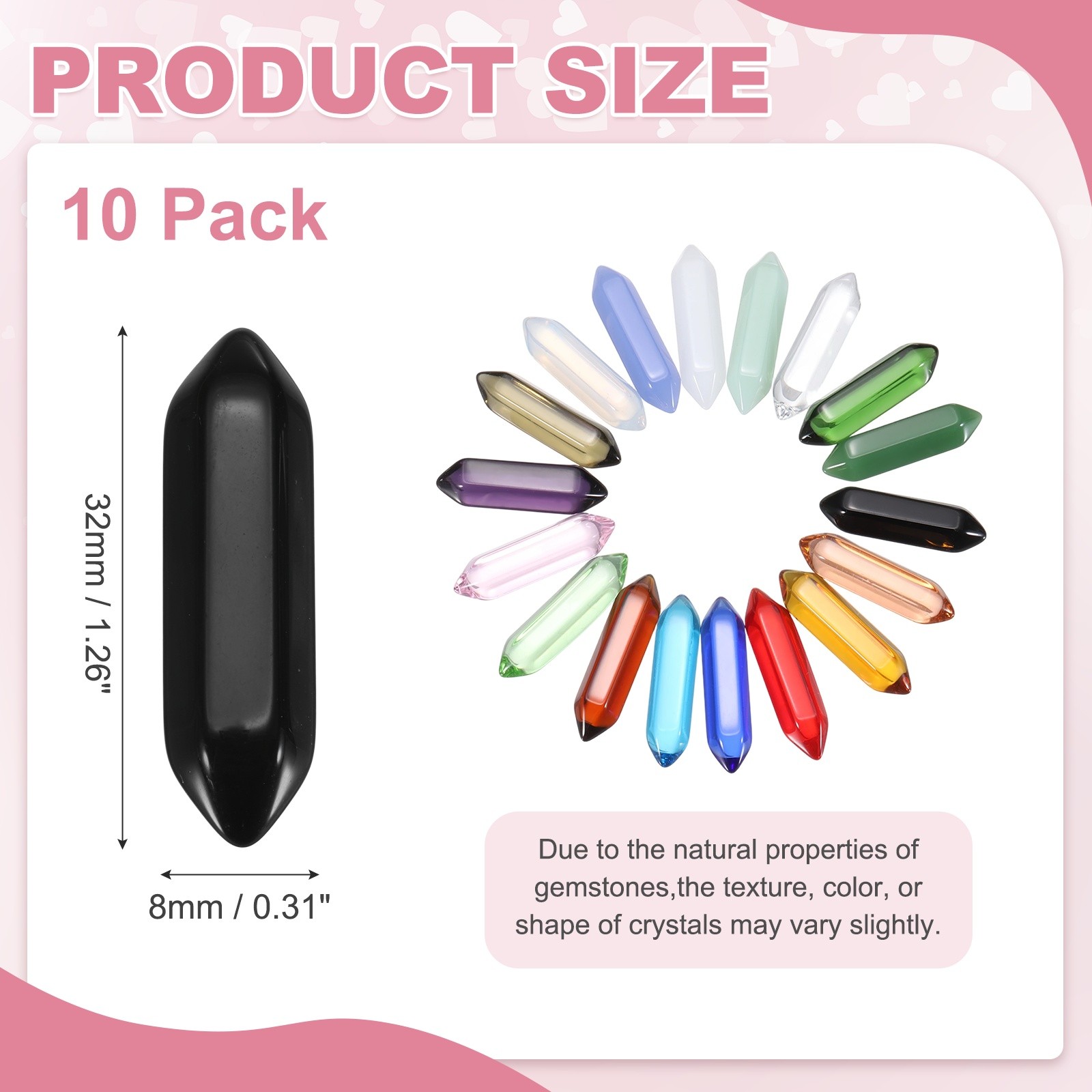 10 Pack Black Agate Quartz Crystals, Polished Crystals Bulk