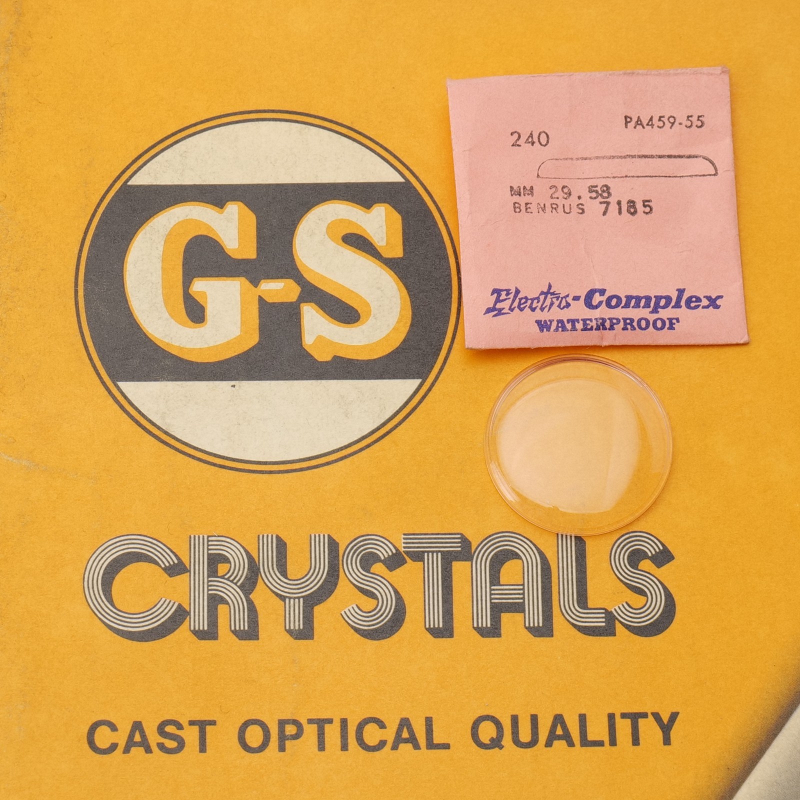 NOS GS Watch Crystal PA459-55 Benrus 6110-7185 29.4mm New Old Stock (PA1D19)