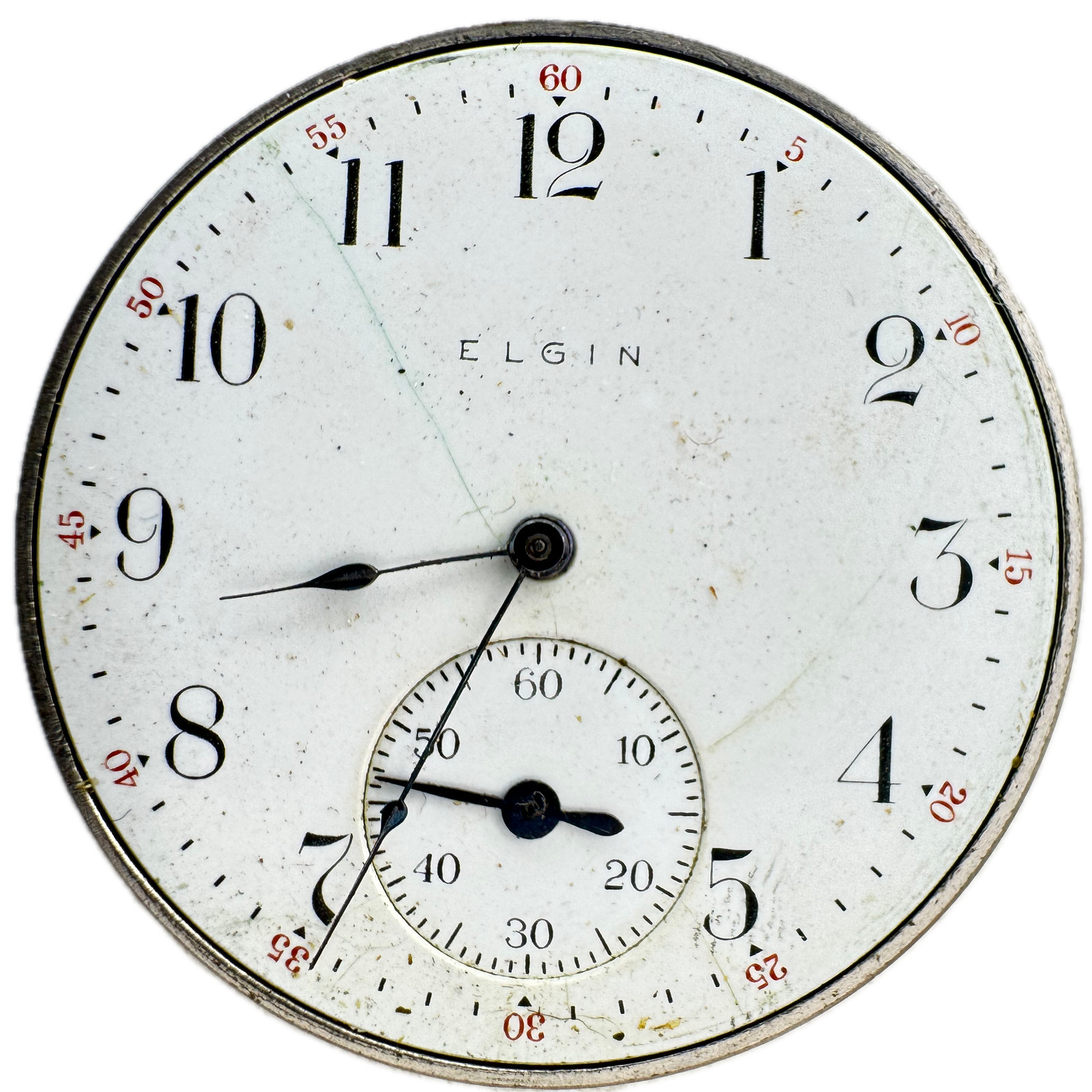 Antique 12s 1912 Elgin Enamel Single Sunk Dial 17J Pocket Watch Movement 345 USA