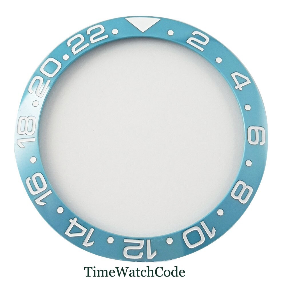 Sky Blue Sloped Bezel Insert Ceramic Watch Ring 38mm*30.6mm Fit Bliger Tandorio