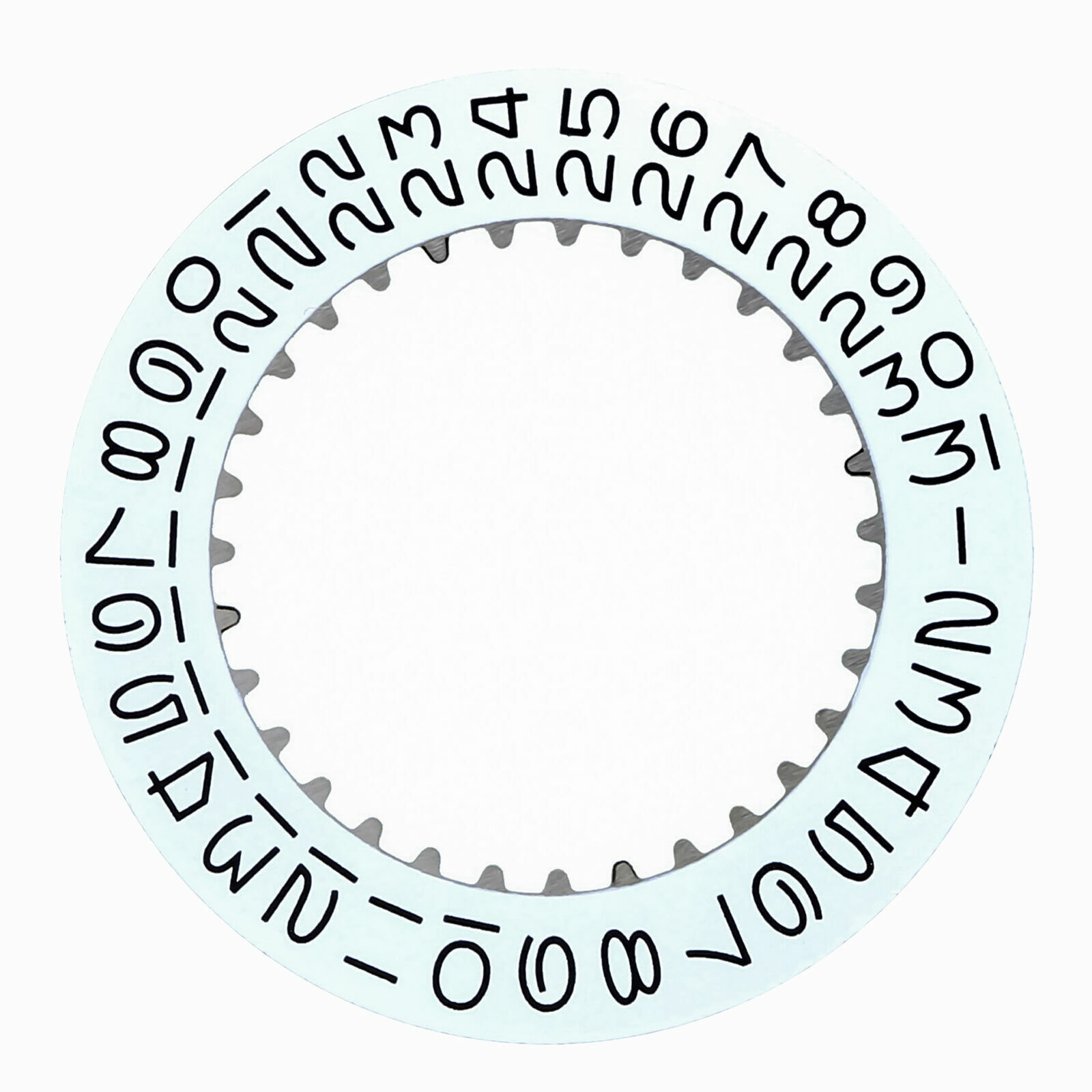 Date Disc For Rolex Non Quick 1530-1570 Movement White With Black Numbers