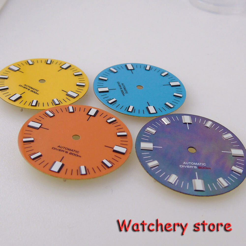 Tandorio 28.5mm Orange Blue Watch Dial Fit NH36 NH36A Automatic Watch Parts Men
