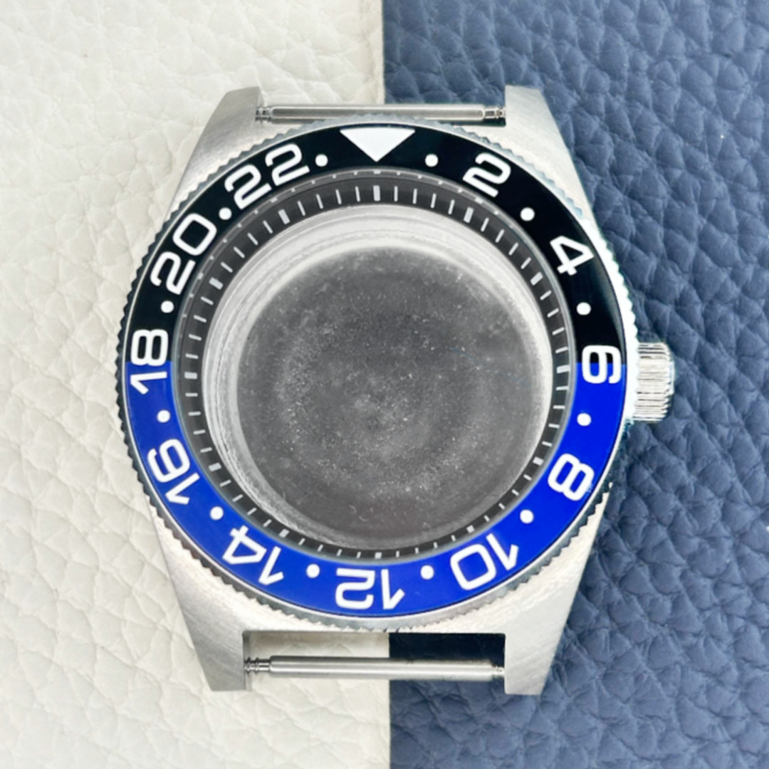 Water Resistance Blue 40mm Watch Case Drilled Lugs Steel Mod Fit NH34 NH35 NH36