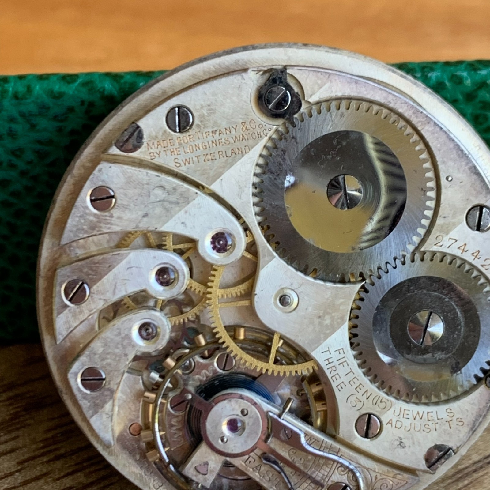 Tiffany & Co. 15 Jewels Adjusted Open Face Pocket Watch Movement Runs