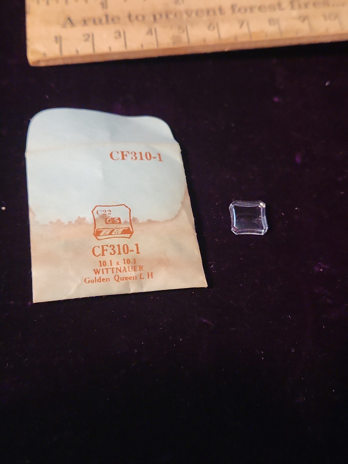 Germanow-Simon Mach (GS) CF310-1 Watch Crystal 10.1×10.1 NOS Part Wittnauer