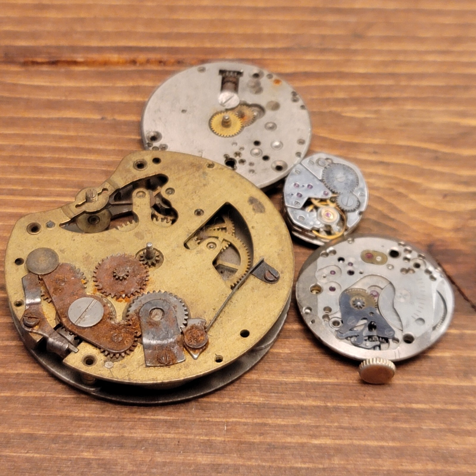 Lot of 4 VTG Watch Movement for Parts – Elgin / Bulova / Waltham / Ingersoll