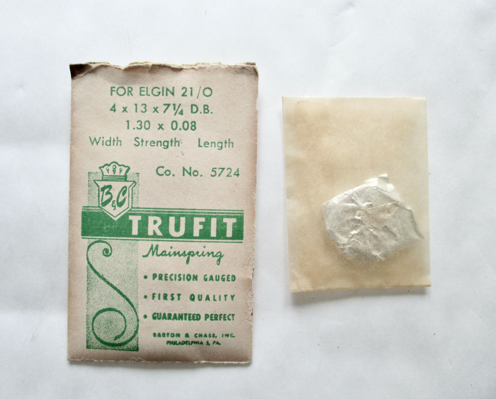 Barton & Chass Trufit Molla Principale Per Elgin 21/O ( Molla Da Cilindro)