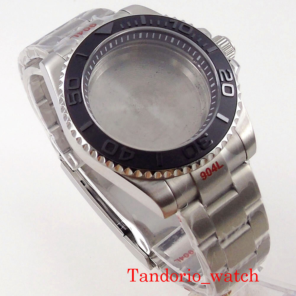 40mm Watch Case Sapphire Glass 120 Clicks Fit NH35A NH36A Movement Ceramic Bezel