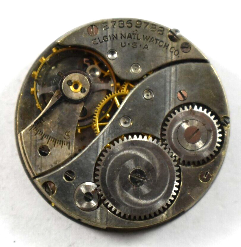 Vintage Elgin Manual Wind 430 6/0s 7J Hunting Watch Movement lot.fg