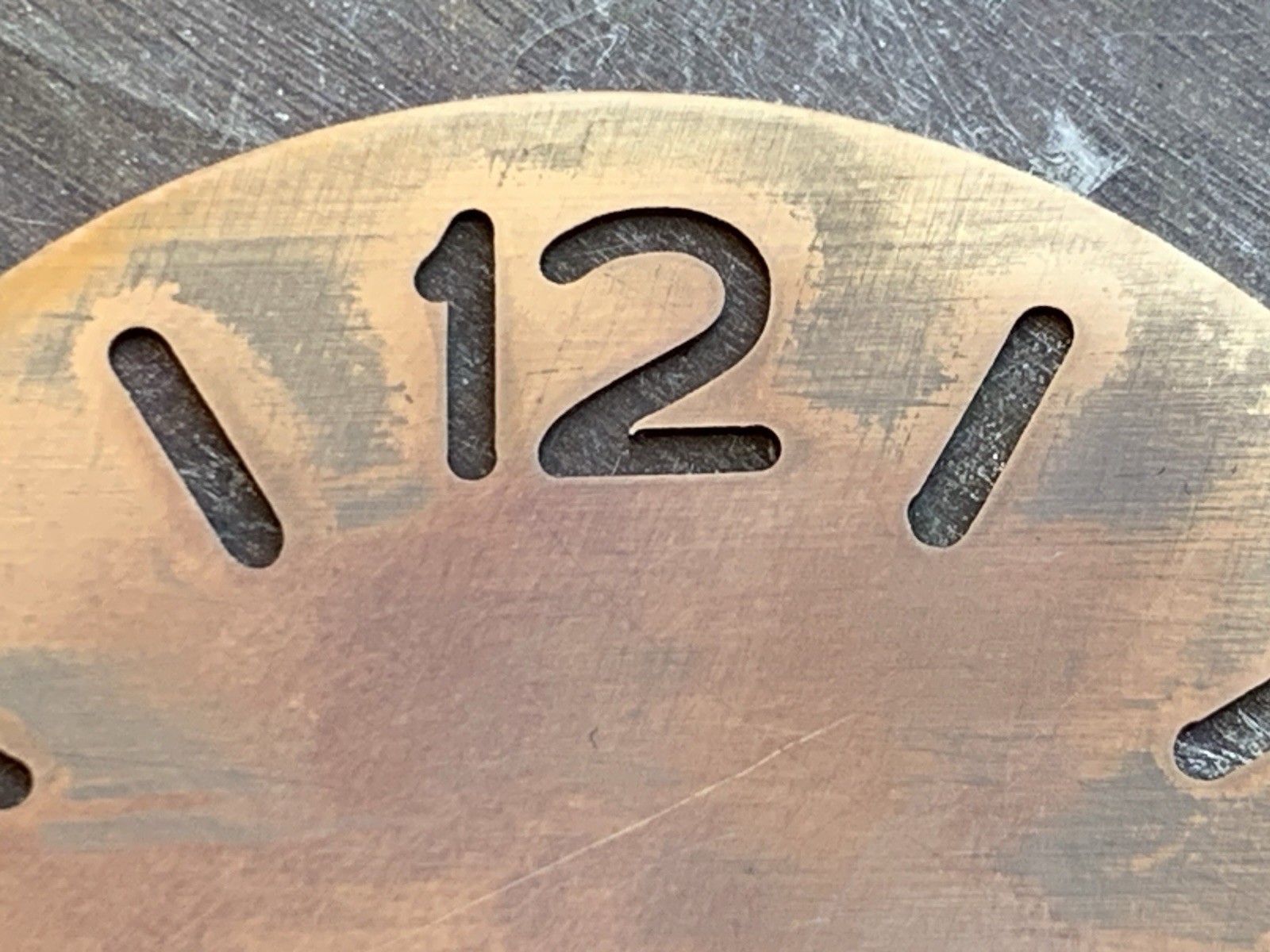 Skeleton / Ø 39 mm – watch dial , engraved / brass / oxidized