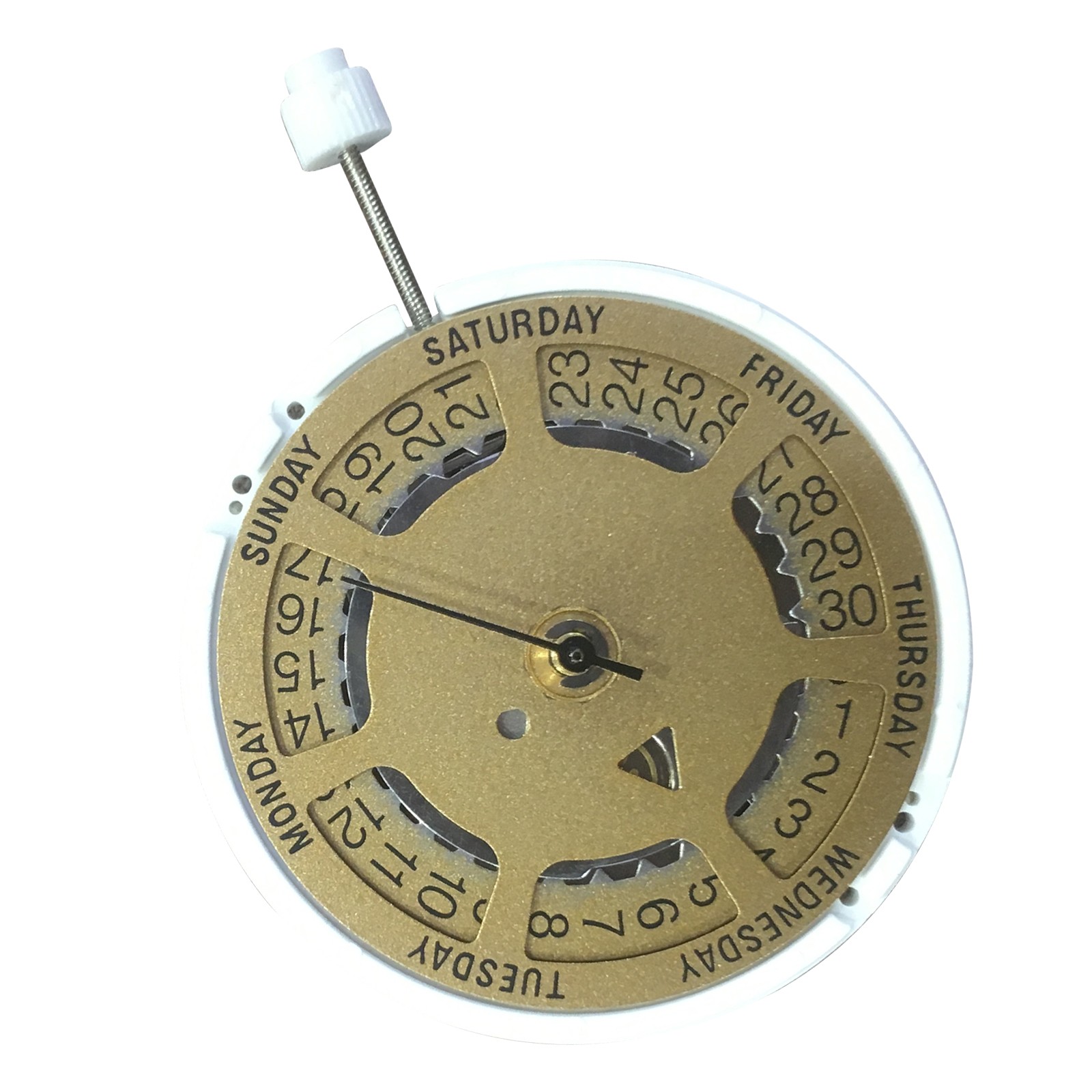 White/Gold 3 Hands Quartz Watch Movement With Battery For Swiss ISA 1198 Watch