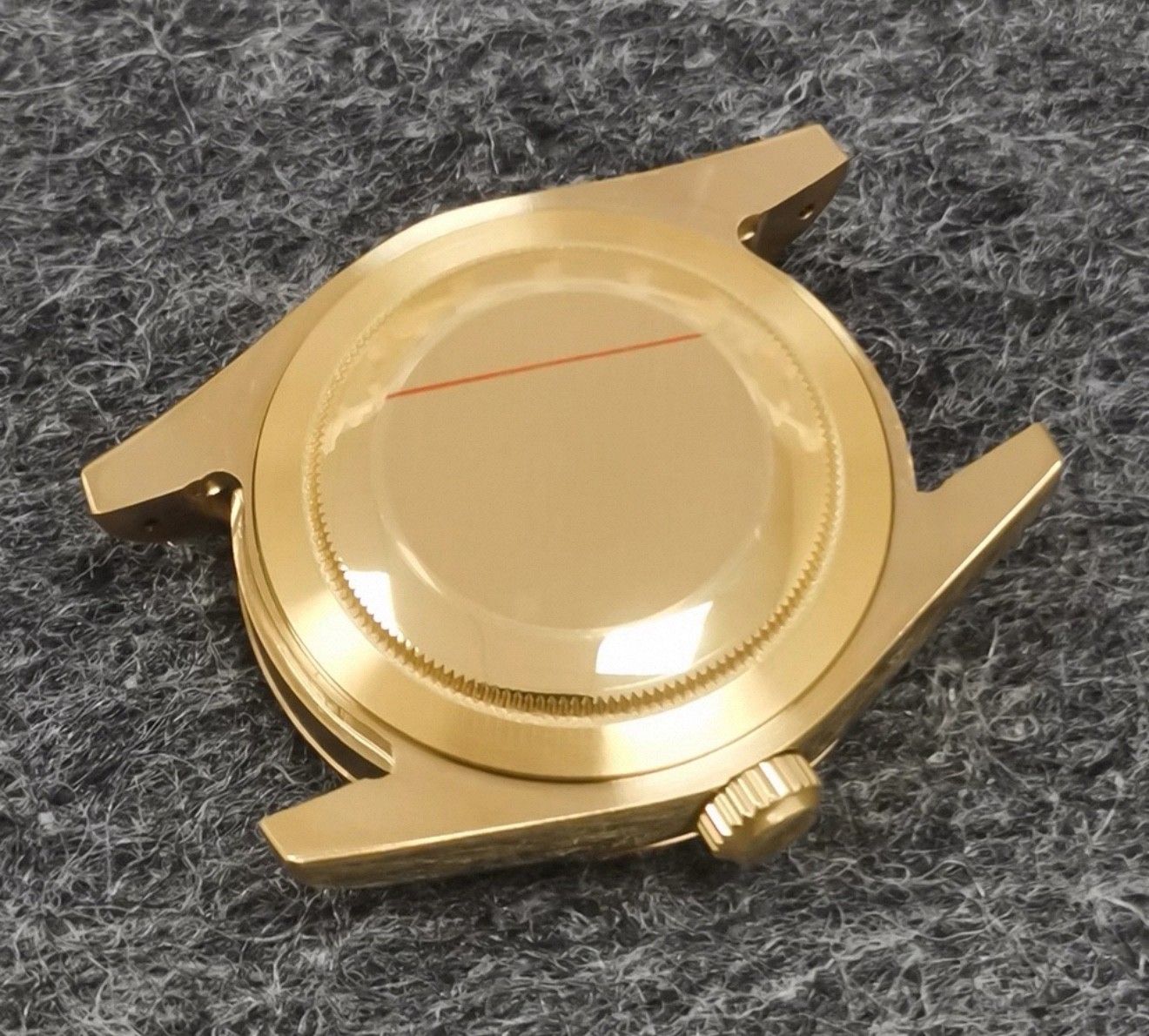 36mm Stainless Steel Sapphire Glass Solid Watch Case Gold Plate For NH35/36